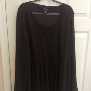 Torrid Black Babydoll Blouse Size 4!